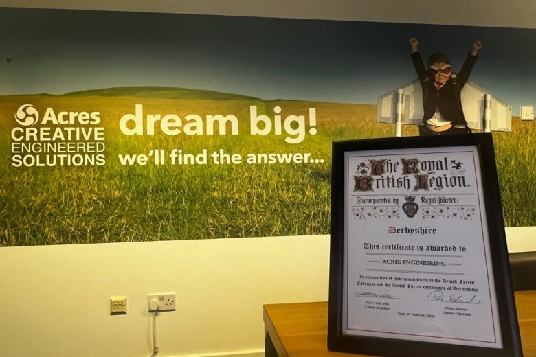 Acres Awarded Certificate by the Royal British Legion