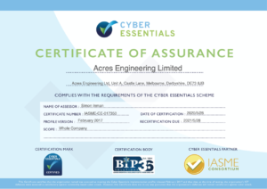 Acres Engineering Are Now Cyber Security Certified
