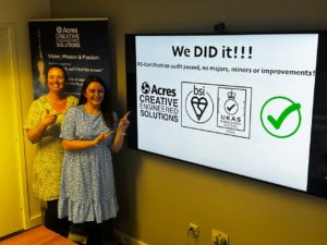 Re-certification passed visit with flying colours!