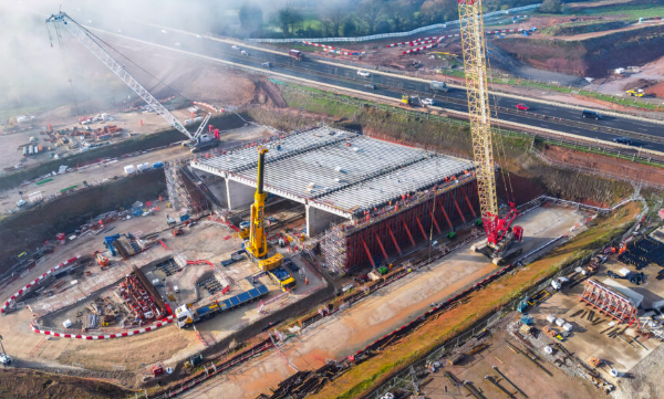 Construction of HS2 giant box structure under A46 approaches final phase