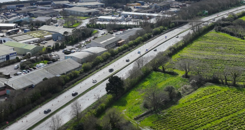 Concrete retexturing trialled on A30 in Cornwall to reduce road noise