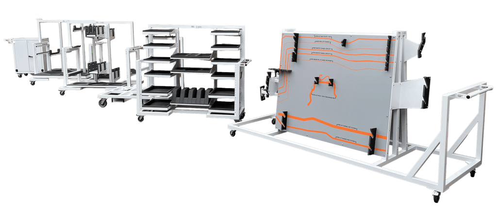 Car production support trolley stillages